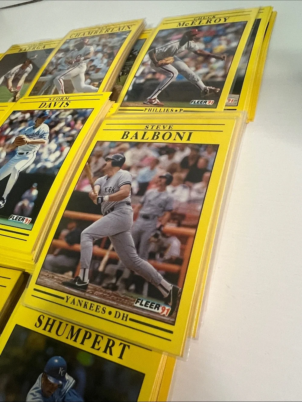 Vintage Fleer 1991 Baseball Card Lot - Yellow Border (300+)